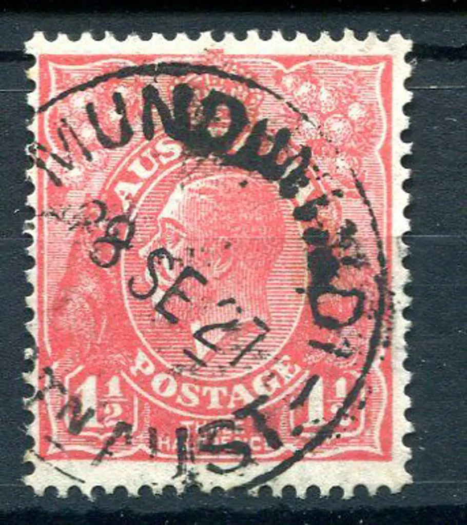 Mundiwindi B27 on 1½d red KGV dated 28 SE 27. PMI ... Image 1++