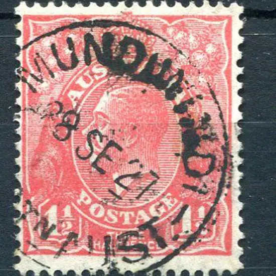 Mundiwindi B27 on 1½d red KGV dated 28 SE 27. PMI ...