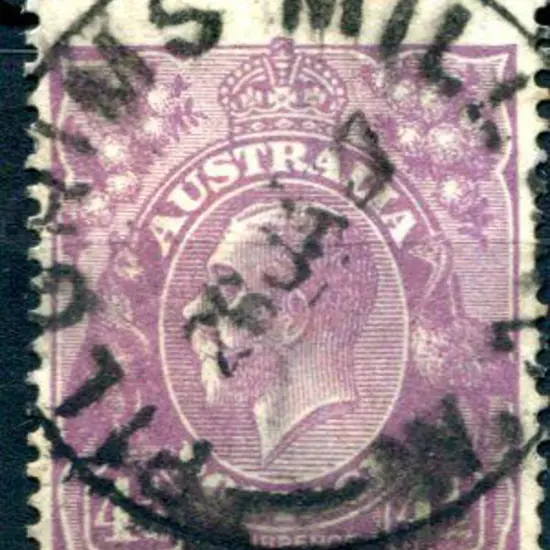 Pilgrims Mill C29 on 4½d violet KGV for 26 JA 27. ...