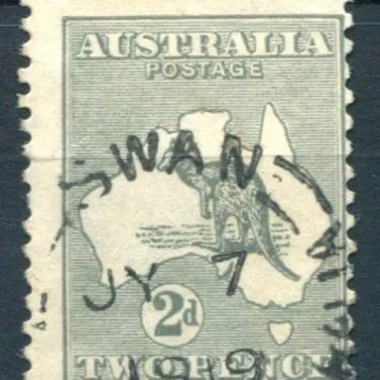 Swan CDS1 on 2d grey 3rd wmk kangaroo dated JY 7 ...