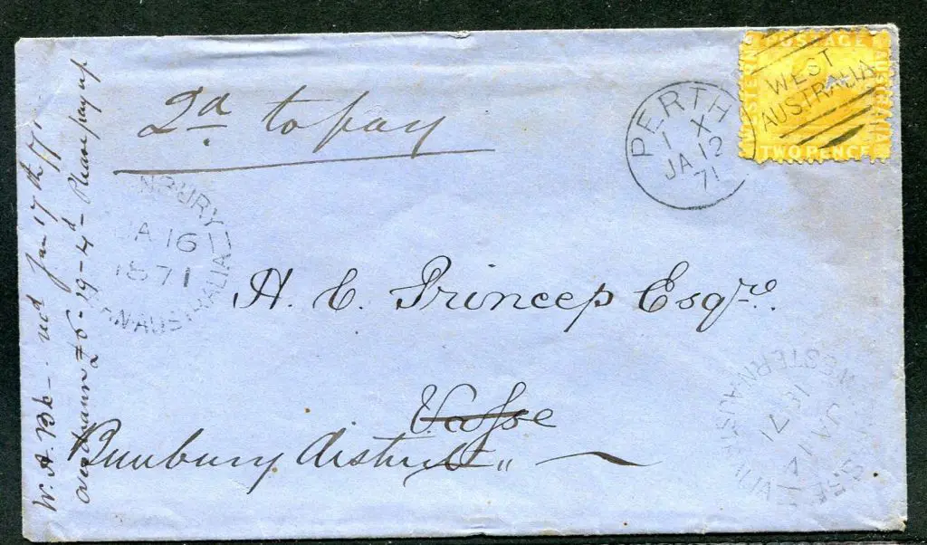 1871 (12th Jan) 2d yellow swan (SG 54) tied by ... Image 1++