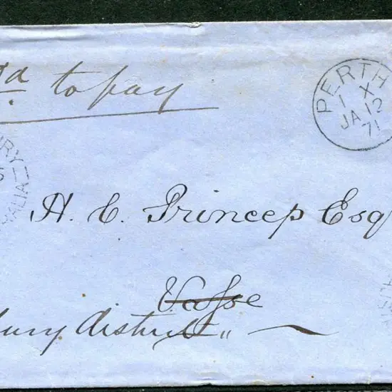1871 (12th Jan) 2d yellow swan (SG 54) tied by ...