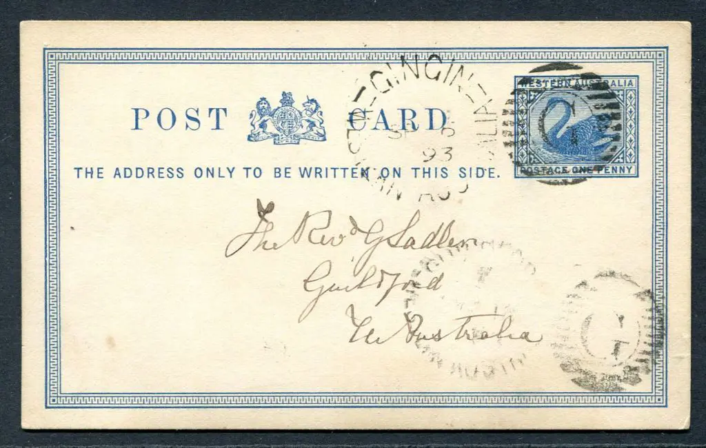 1893 (6th Sept) 1d blue Post Card (PC2) fine used ... Image 1++