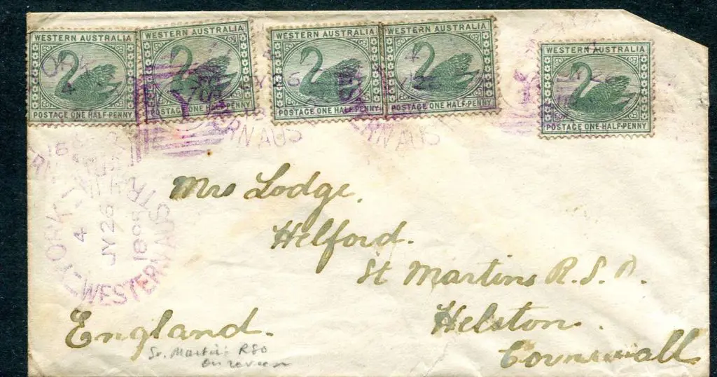 1898 (26th Jul) York to Cornwall, England with ½d ... Image 1++
