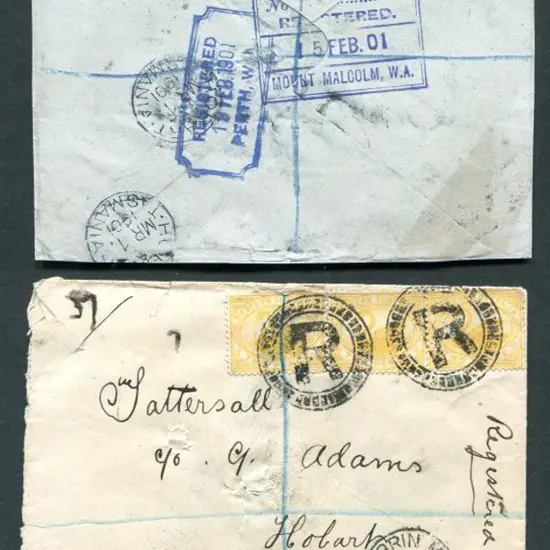 1901 (15th Feb) Registered Tatts cover from Murrin ...