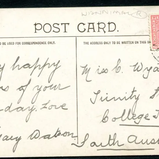 1906 (7th Mar) "Swan River from National Park" b&w ...