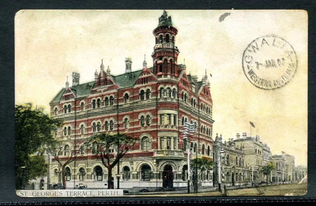 1907 (3rd Jan) "St George's Terrace, Perth" colour ... Image 1++