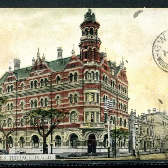 1907 (3rd Jan) "St George's Terrace, Perth" colour ...