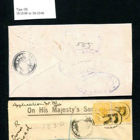 1907 (6th Mar) Registered, undelivered & returned ...
