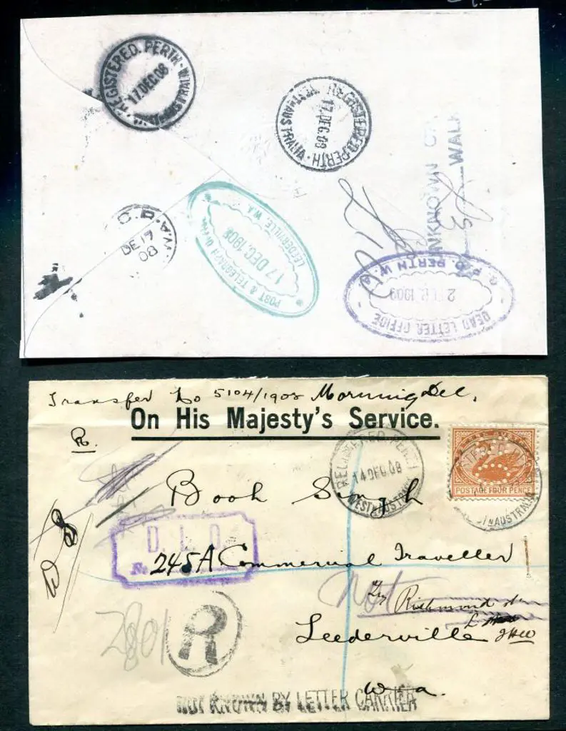 1908 (14th Dec) Registered, Undelivered & Returned ... Image 1++