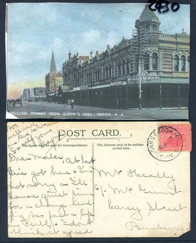 1910 (6th Jan) "William Street from Queen's Hall, ... Image 1++