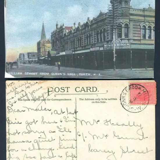 1910 (6th Jan) "William Street from Queen's Hall, ...