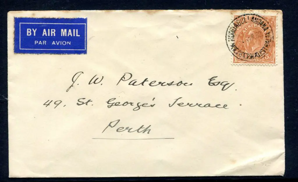 1930 (? June) "By Air Mail" vignette on cover ... Image 1++