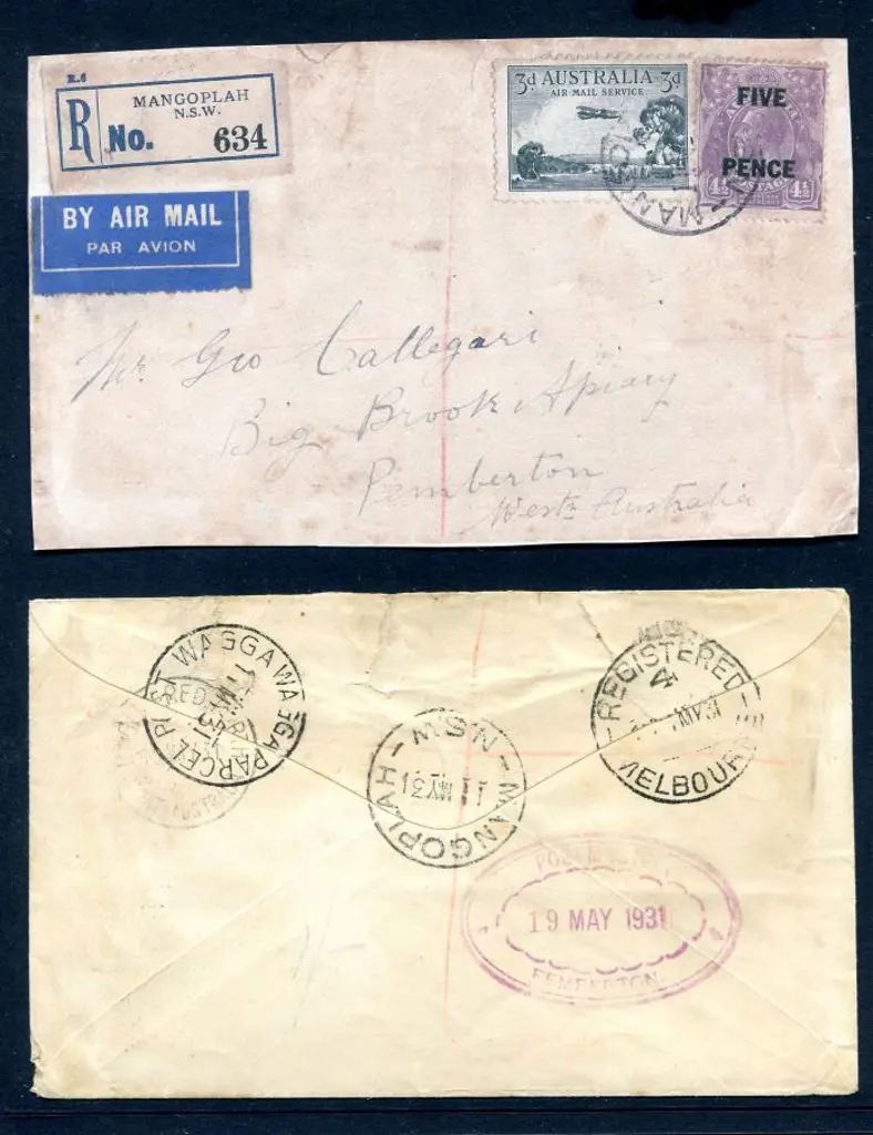 1931 (11th May) Inwards cover to Pemberton, WA ... Image 1++