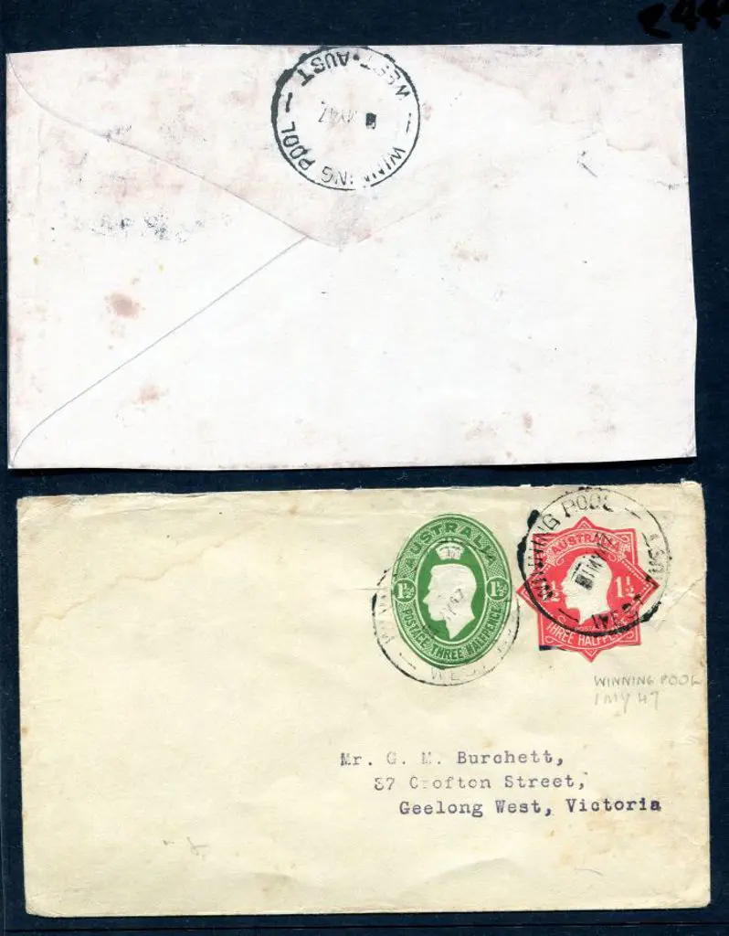 1947 (1st May) 1½d red KGV embossed envelope ... Image 1++