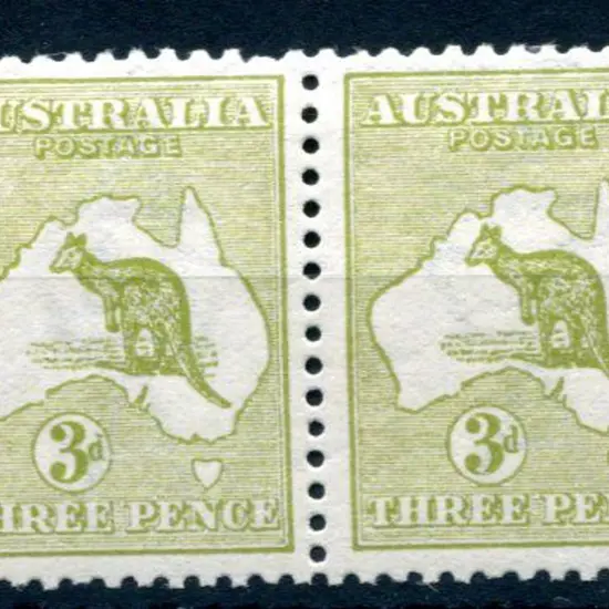 3d olive Die I pair. LH with rh stamp MVLH verging ...