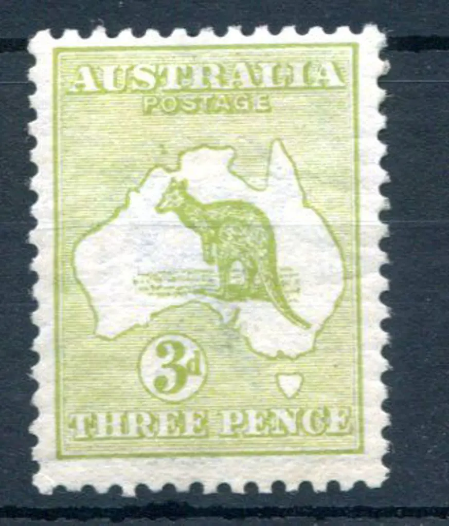 3d pale olive-green Die II with "colour flaw west ... Image 1++