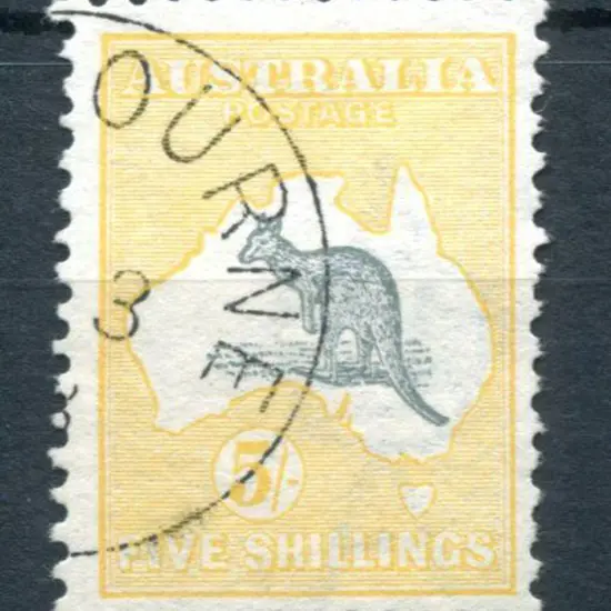 5/- grey & yellow CTO with Melbourne 3 13 date. ...