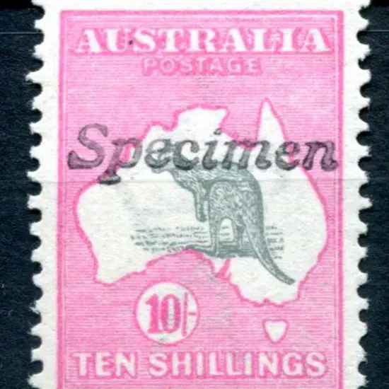 10/- grey & pink ovptd "Specimen" type A. Fresh ...