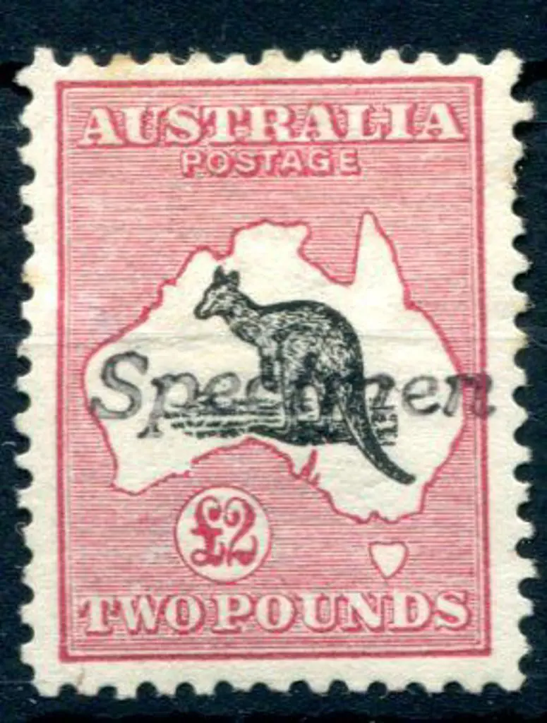 £2 black & rose with "Specimen" h/s. MH with thin ... Image 1++