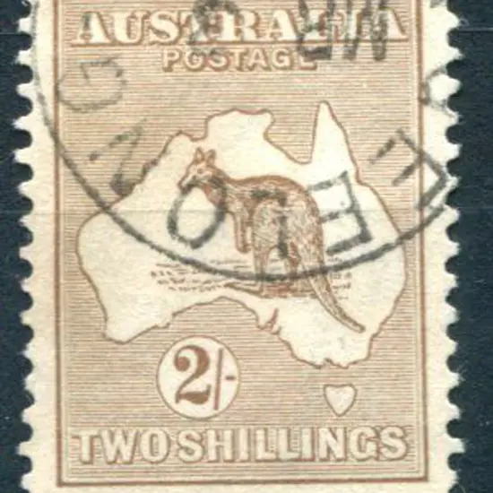 2/- light brown fine used with neat Geelong cds. ...