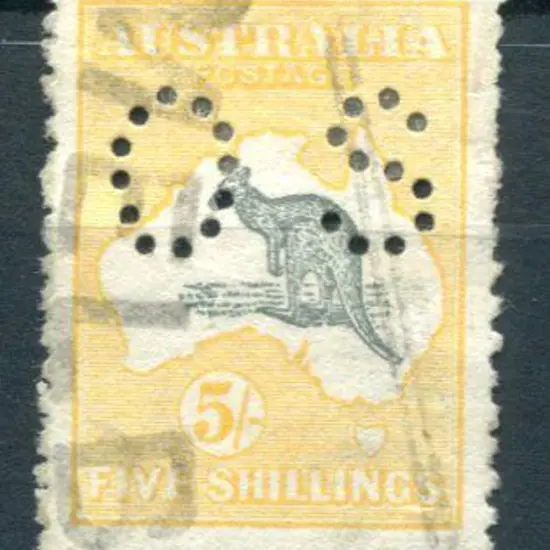 5/- grey & yellow with "break in coast of Bight" ...