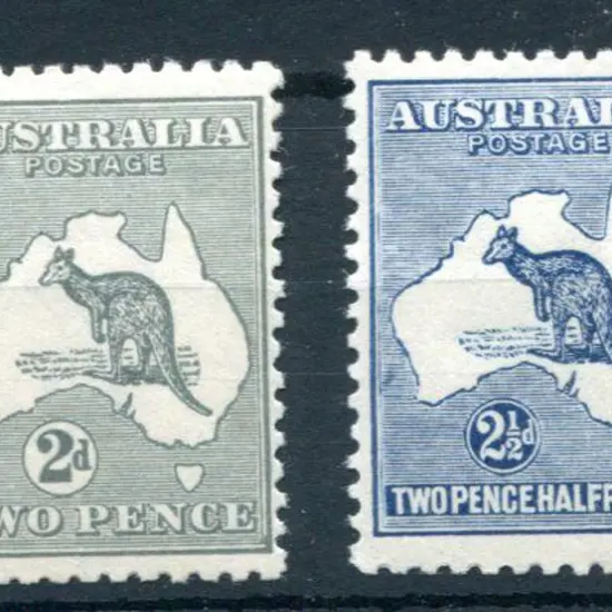 2d & 2½d MLH showing "colour flaw at S.E. corner" ...