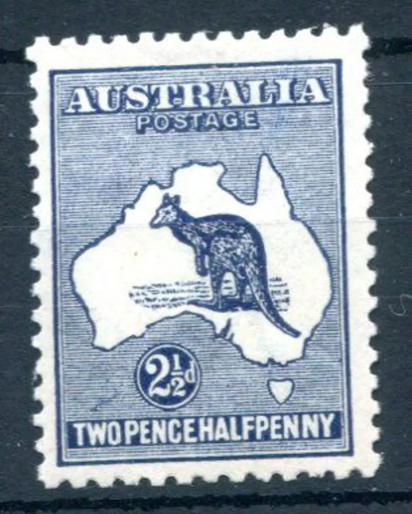 2½d indigo with "scratch over "w" of two" variety. ... Image 1++
