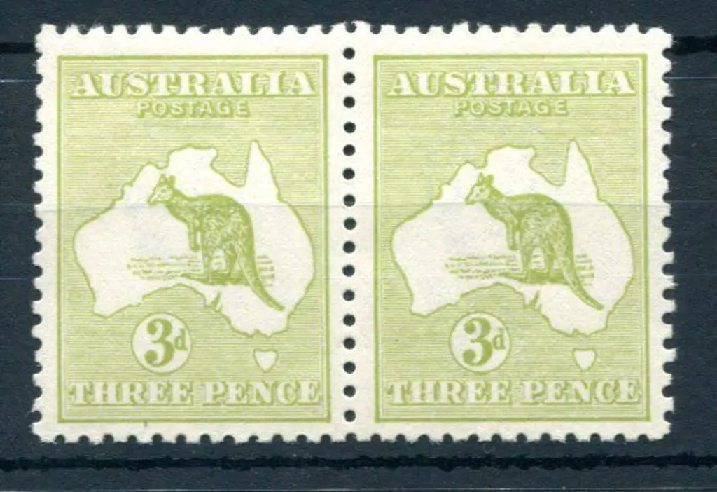 3d pale olive-green Die II/I pair. Fine MVLH. ACSC ... Image 1++
