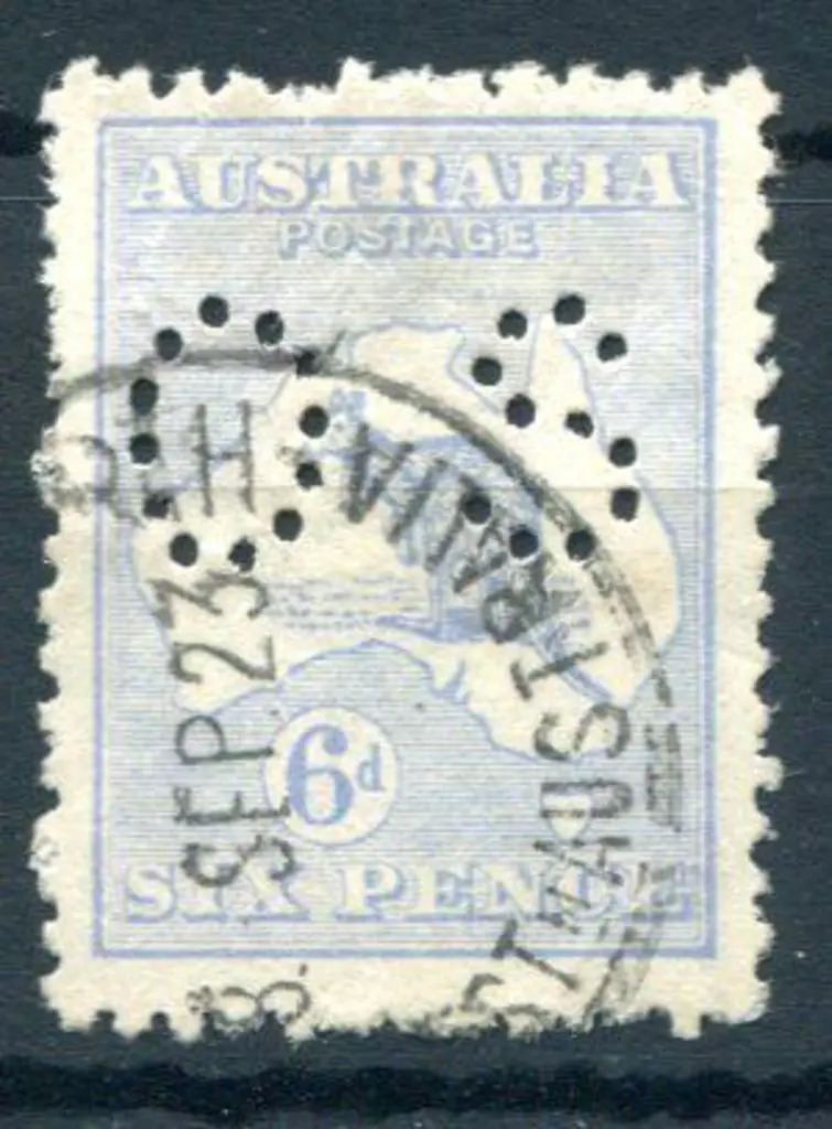 6d pale ultramarine Die IIB perfined "OS" with ... Image 1++