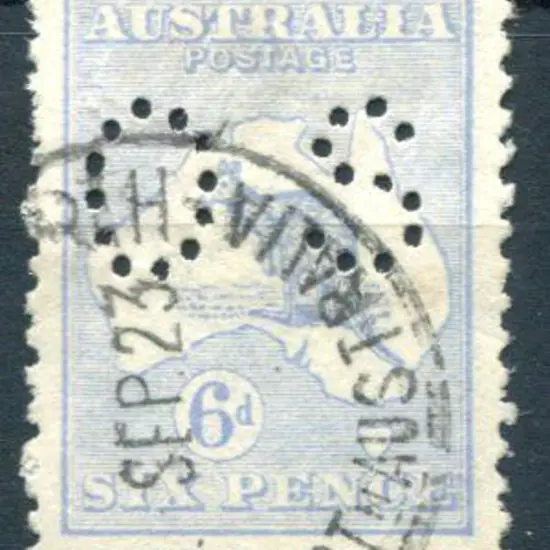 6d pale ultramarine Die IIB perfined "OS" with ...