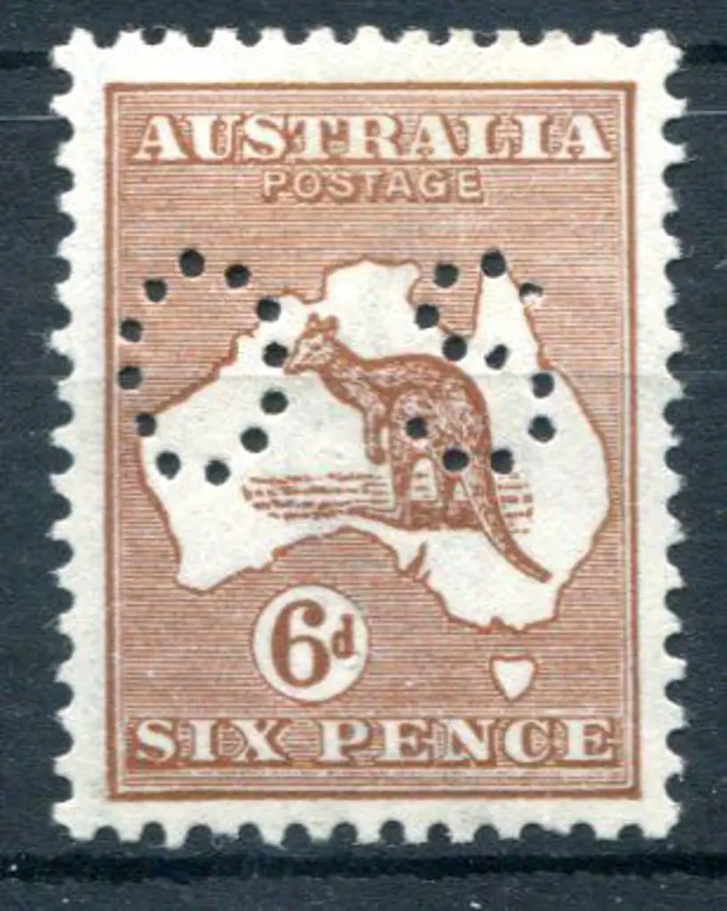 6d chestnut perfined "OS". Superb MUH. ACSC 21Aba, ... Image 1++