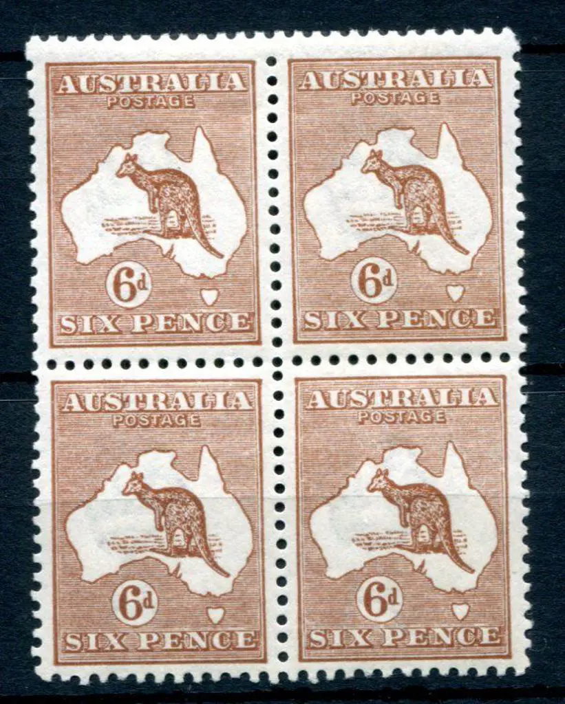 6d chestnut Die IIb block of 4. Fresh MUH. ACSC ... Image 1++