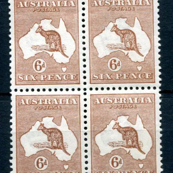 6d chestnut Die IIb block of 4. Fresh MUH. ACSC ...