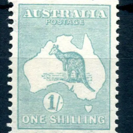 1/- blue-green with sideways wmk. MVLH & well ...