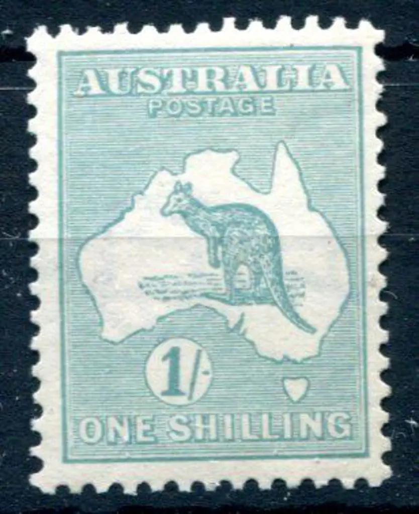 1/- blue-green with sideways wmk sideways. Fine & ... Image 1++