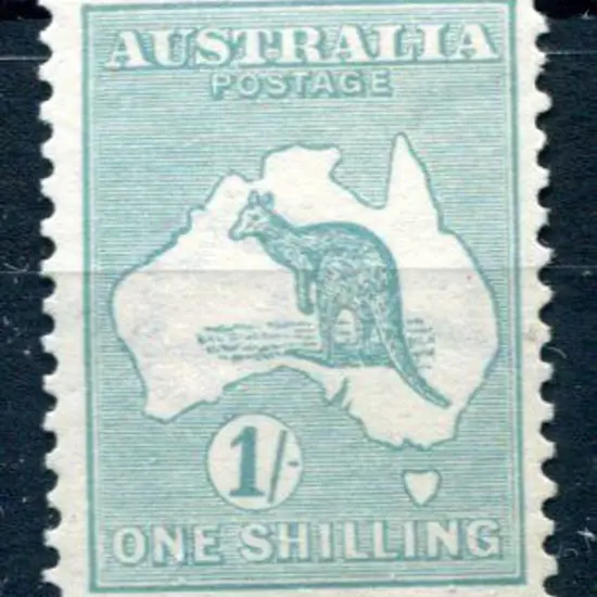 1/- blue-green with sideways wmk sideways. Fine & ...