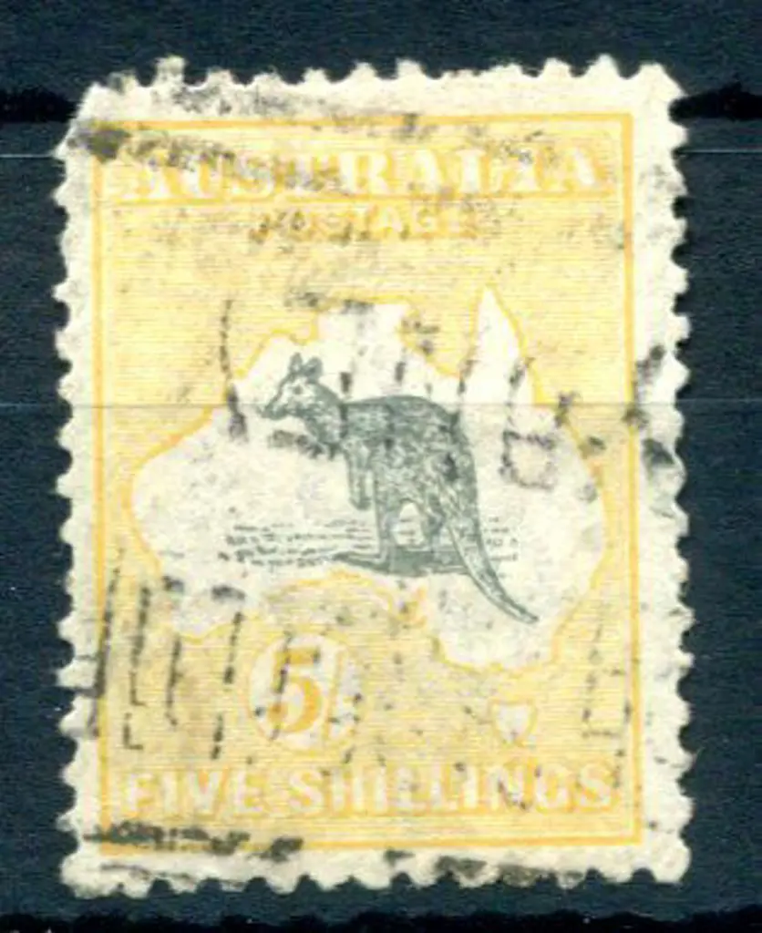 5/- grey & pale yellow with inverted wmk. Blunt ... Image 1++