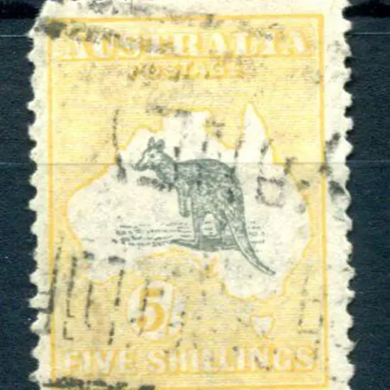 5/- grey & pale yellow with inverted wmk. Blunt ...