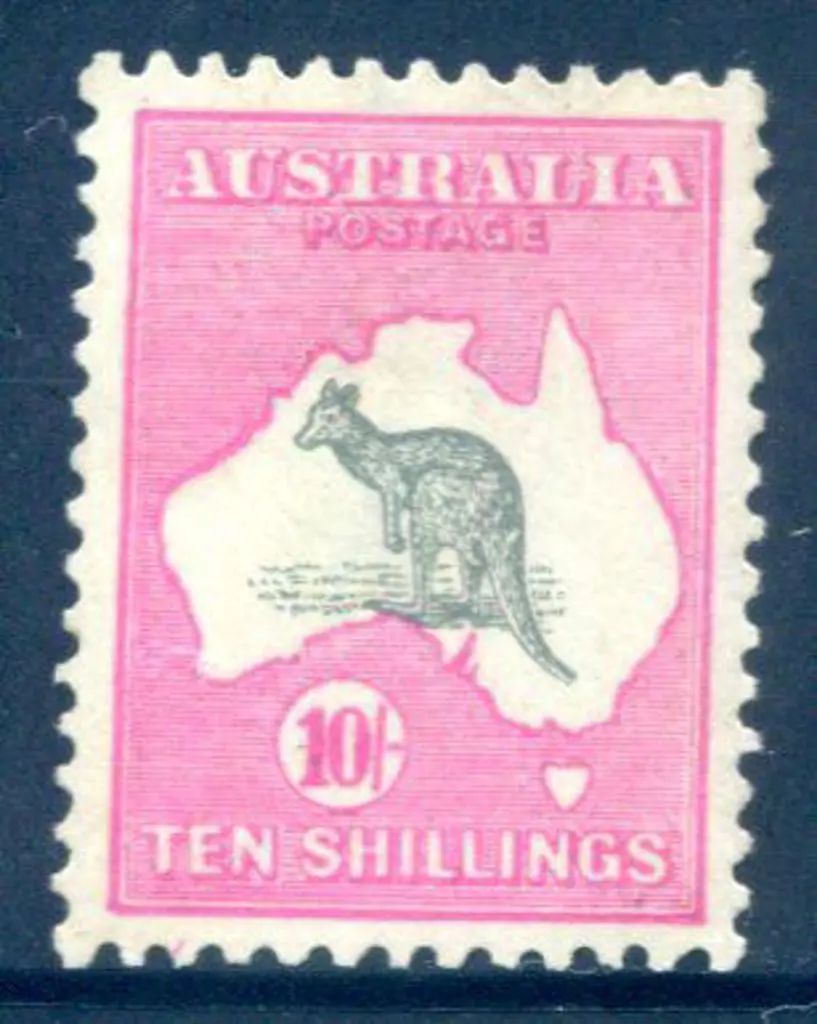 10/- grey & deep aniline pink. Superb MUH with BPA ... Image 1++