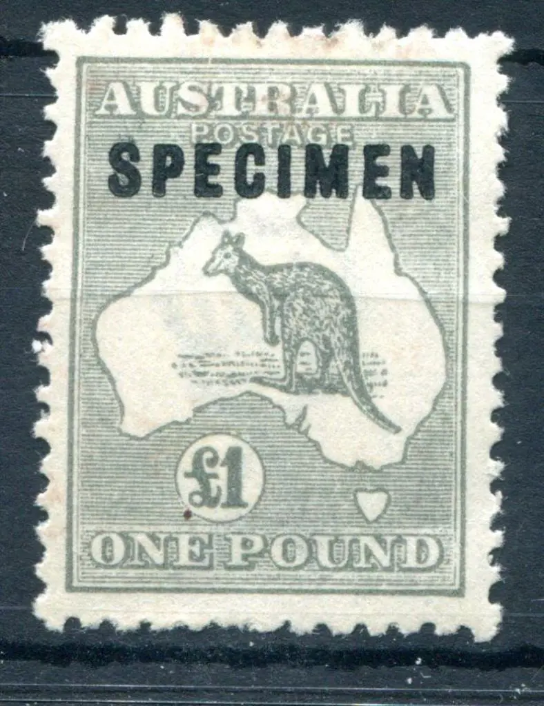 £1 grey ovptd "SPECIMEN" Type C. MLH with hinge ... Image 1++