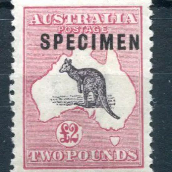 £2 purple black & rose ovptd "SPECIMEN" type C. ...