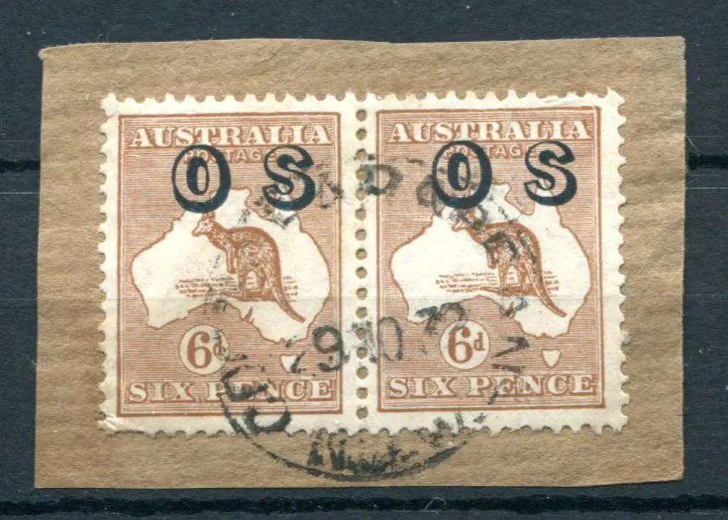 1929/30 Small Multiple Watermark 6d chestnut ovptd ... Image 1++