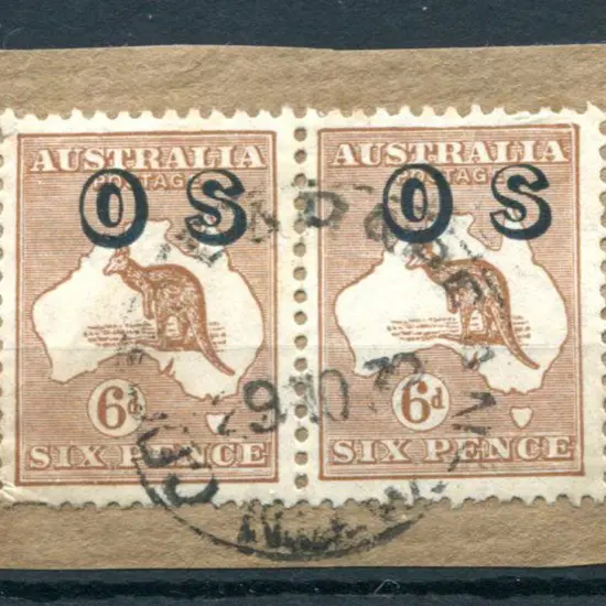 1929/30 Small Multiple Watermark 6d chestnut ovptd ...