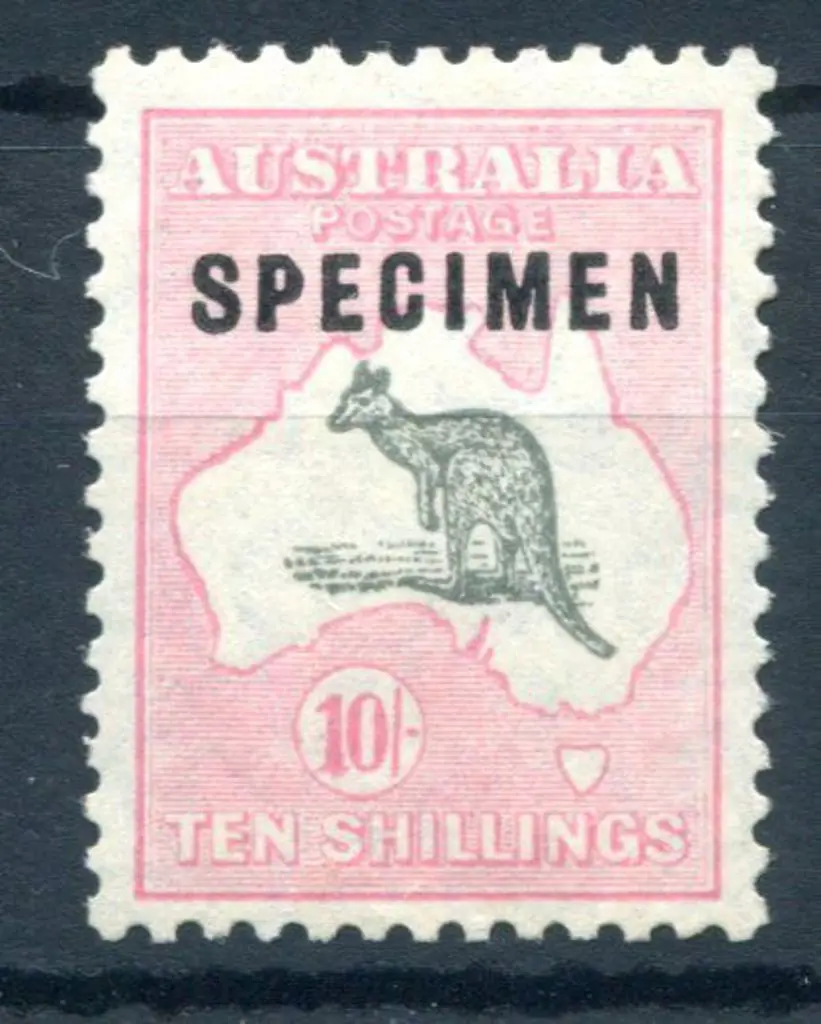 1929/30 Small Multiple Watermark 10/- grey & pink ... Image 1++