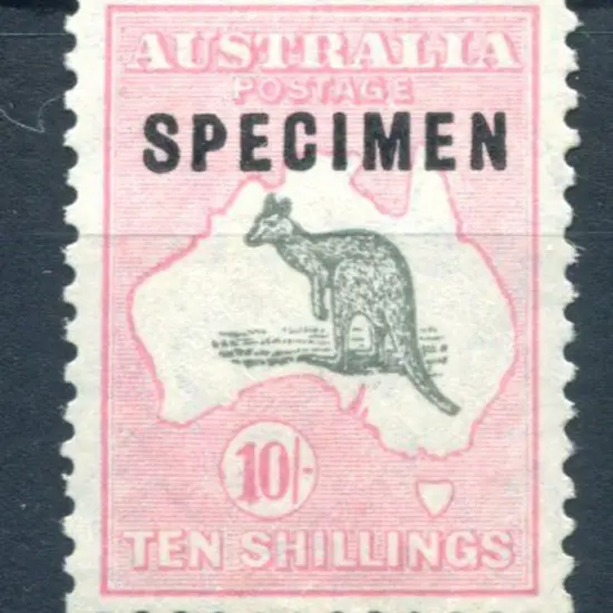 1929/30 Small Multiple Watermark 10/- grey & pink ...