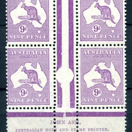 1931/47 CofA 9d violet in John Ash imprint gutter ...