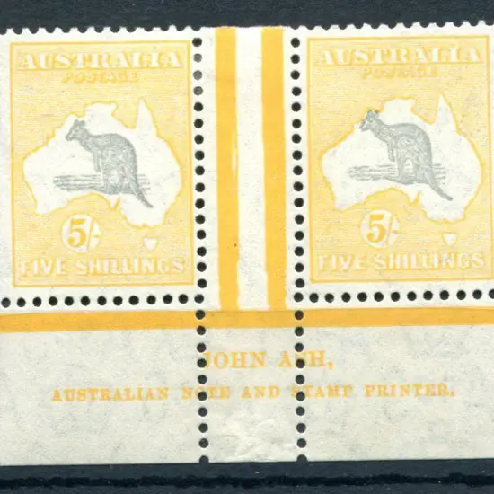 1931/47 CofA 5/- grey & yellow in John Ash imprint ...