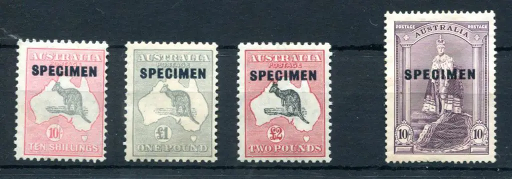 1931/47 CofA 10/-, £1 & £2 all ovptd "SPECIMEN" ... Image 1++