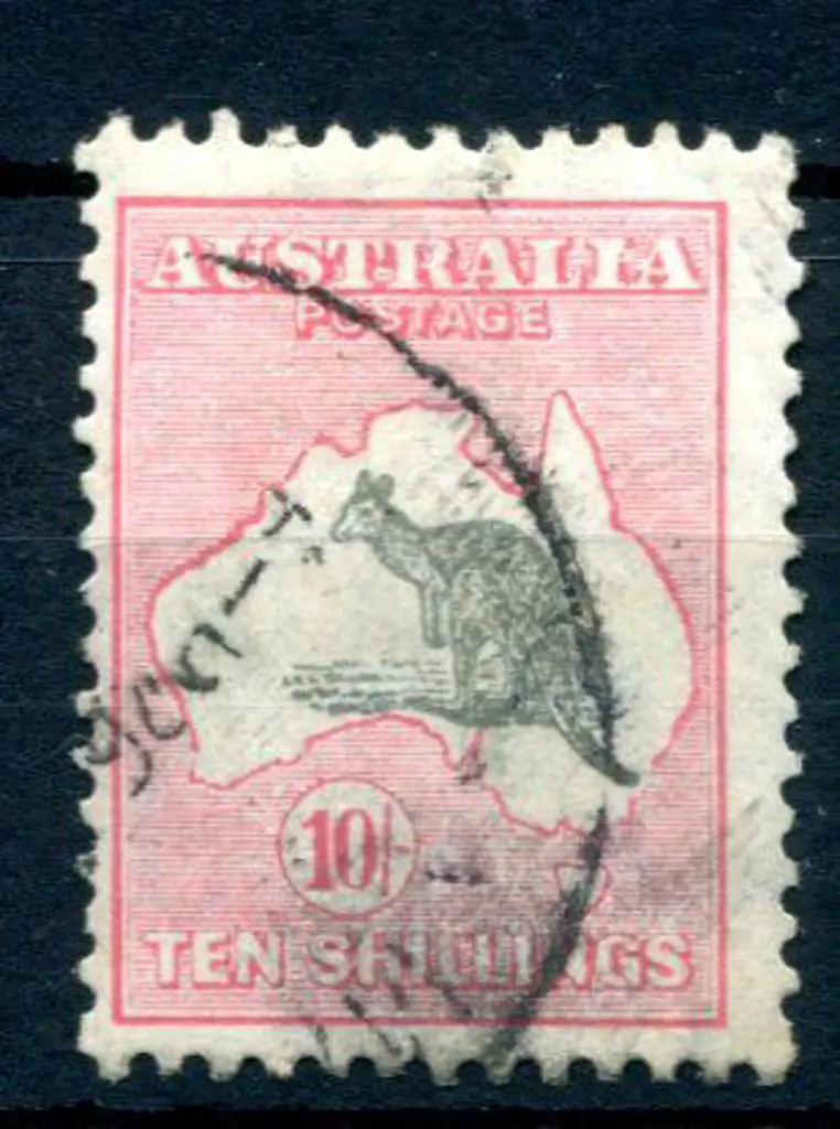 1931/47 CofA 10/- grey & pink showing "broken ... Image 1++